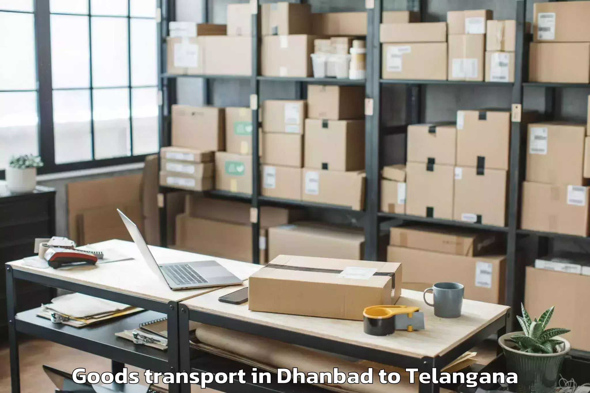 Dhanbad to Husnabad Goods Transport Booking